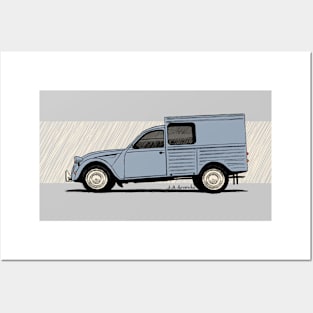 My drawing of the classic French van Posters and Art